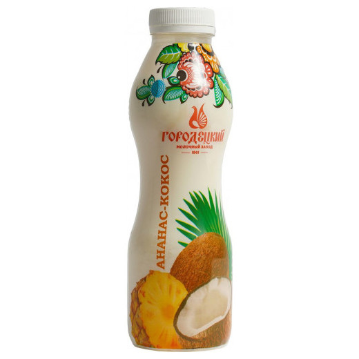 Напиток сывороточно-кефирный Городецкий МЗ с ананасовым соком и кокосовой водой 0.5%, 450мл