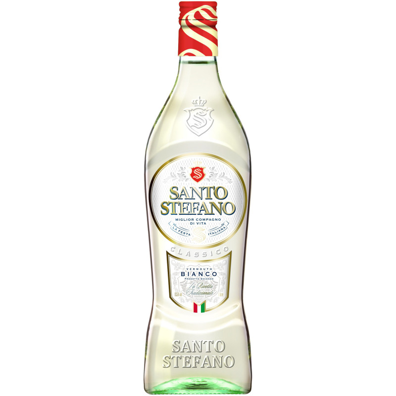 Плодовый алкогольный напиток Santo Stefano Vermouth Bianco белый сладкий 13%, 1л