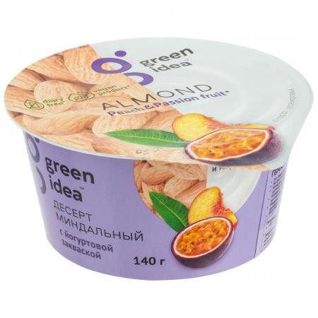 Десерт миндальный Green Idea с йогуртовой закваской сок персик-маракуйя, 140г