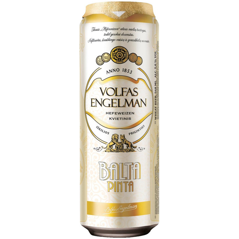 Пиво Volfas Engelman Балта Пинта светлое фильтрованное 5%, 568мл
