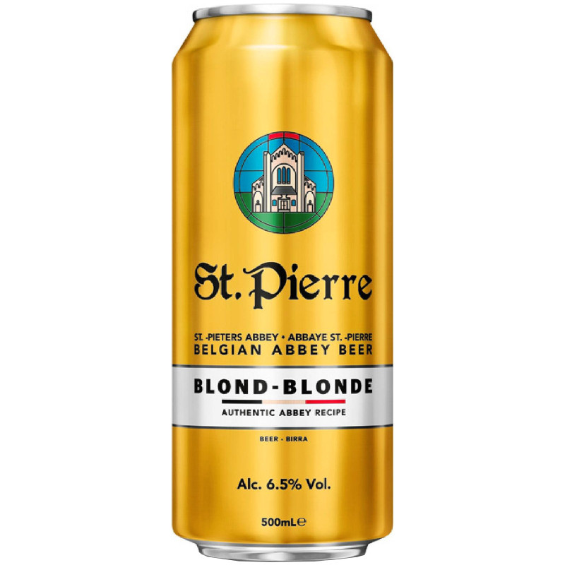Напиток пивной St. Pierre Blonde Сан Пьерр Блонд светлый фильтрованный 6.5%, 500мл - купить с доставкой в Москве в Перекрёстке