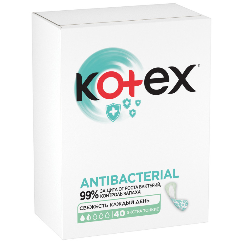 Прокладки KOTEX Antibacterial женские экстра тонкие 40шт — фото 1
