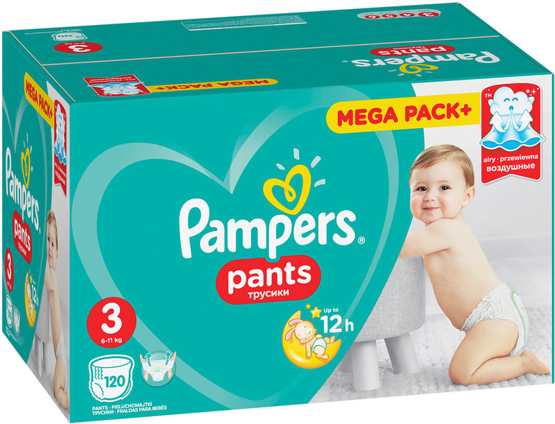 Подгузники-трусики Pampers Pants для мальчиков и девочек р.3 6-11кг, 120шт — фото 2