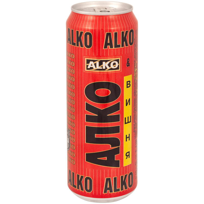Напиток пивной Alko Вкус вишни нефильтрованный осветлённый пастеризованный 6.9%, 450мл