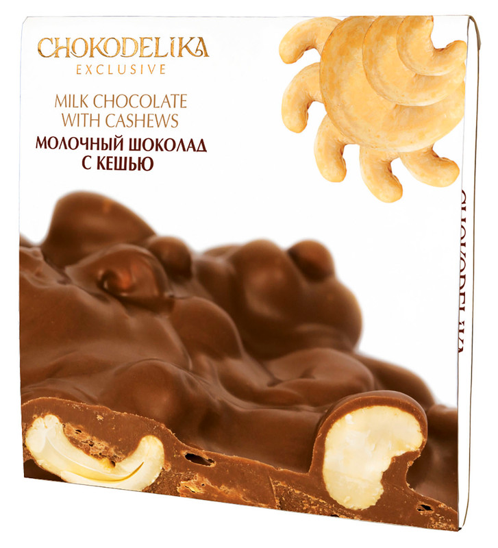 Шоколад молочный Chokodelika с кешью, 160г