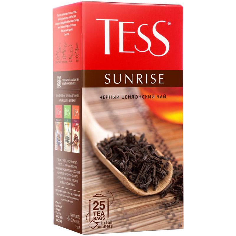 Чай Tess Санрайз чёрный в пакетиках, 25х1.8г — фото 2