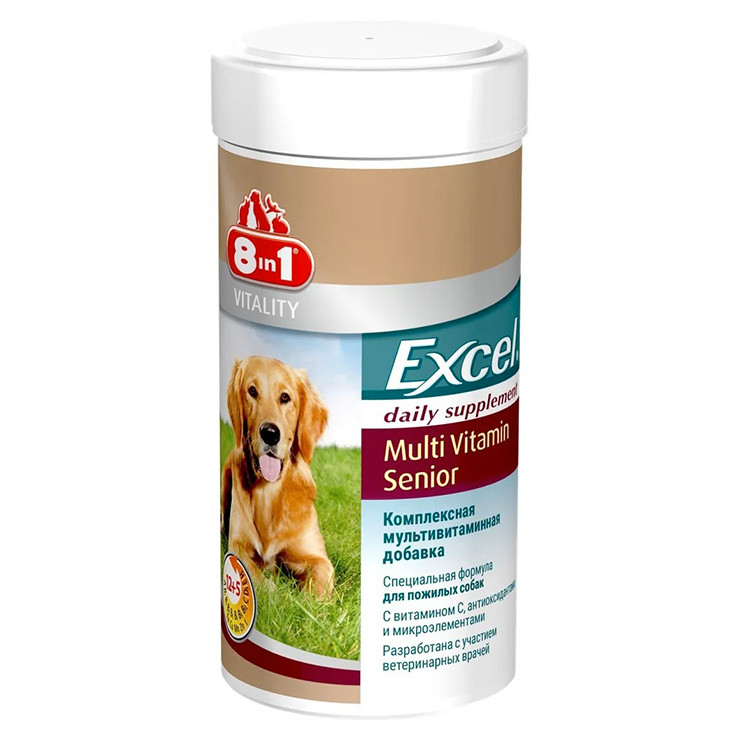 Мультивитамины Excel 8in1 для пожилых собак, 70таб