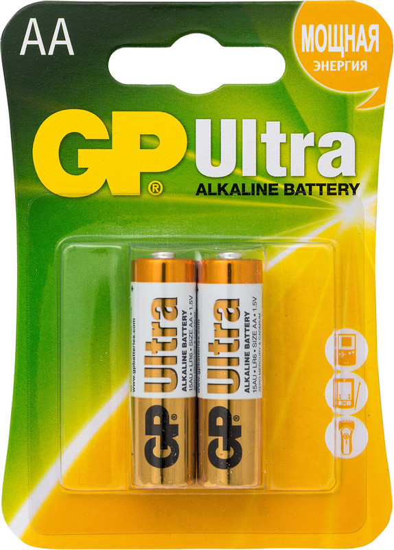 Батарейки GP Ultra AA 15A LR6 1.5В, 2шт
