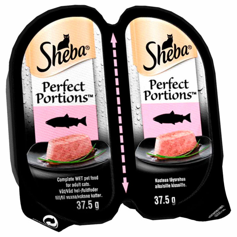 Корм Sheba Perfect Portions паштет с лососем для кошек, 75г — фото 1