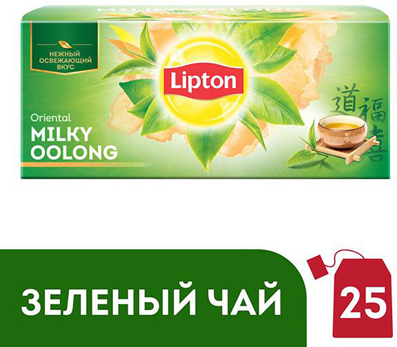 Чай Lipton Молочный оолонг зелёный в пакетиках, 25х1.5г — фото 3