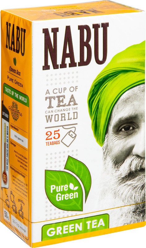 Чай Nabu Ароматный и насыщенный зелёный в пакетиках, 25х2г — фото 4