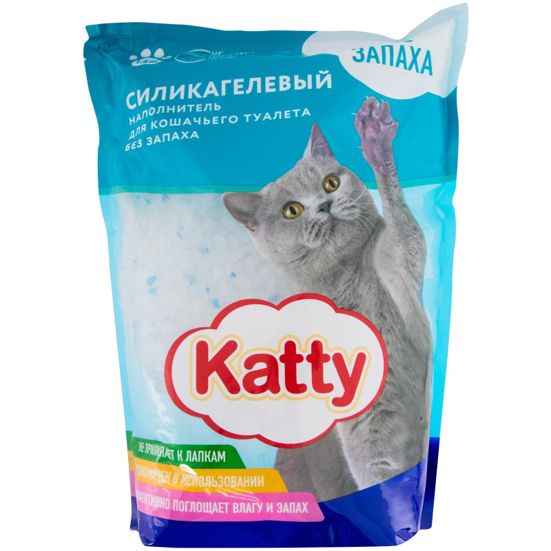 Наполнитель для кошачьего туалета Katty силикагелевый без запаха, 1.6кг — фото 1