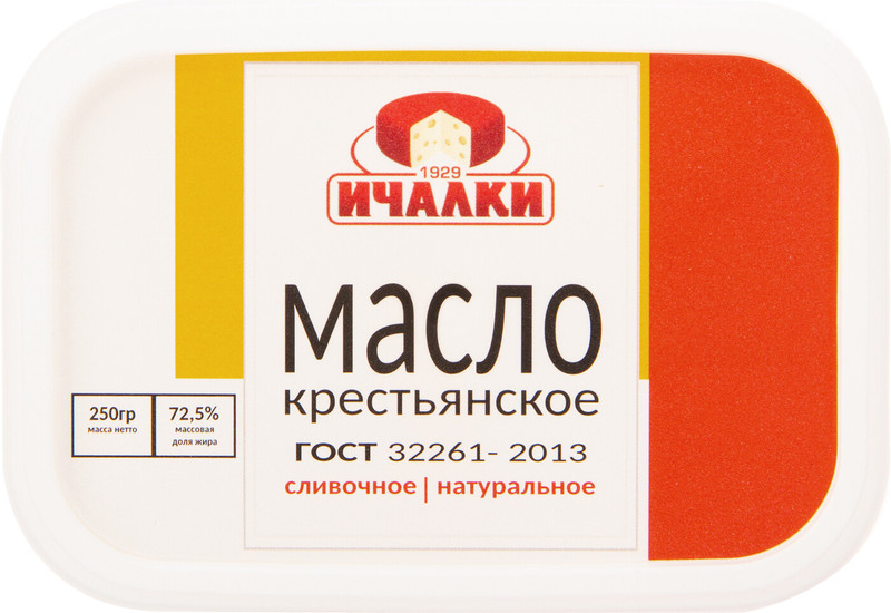 Масло сливочное Ичалки Крестьянское натуральное 72.5%, 250г — фото 4
