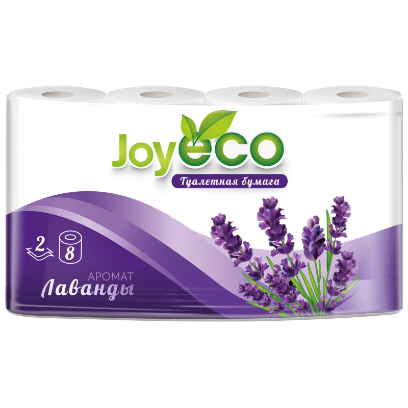Туалетная бумага Joyeco с тиснением и перфорацией ароматизированная 2 слоя, 8шт