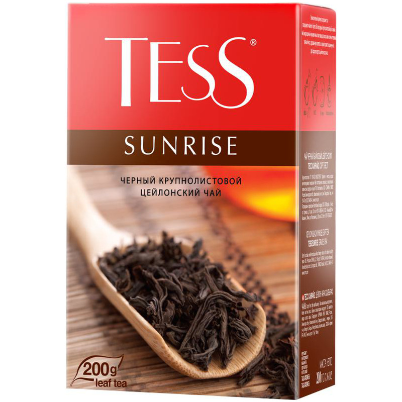 Чай Tess Санрайз чёрный байховый цейлонский листовой, 200г — фото 1