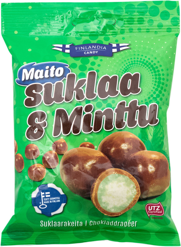 Драже Finlandia Candy в молочном шоколаде со вкусом мяты, 120г
