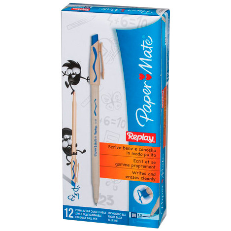 Ручка Paper Mate Replay шариковая со стираемыми чернилами синяя, 1.0мм — фото 3