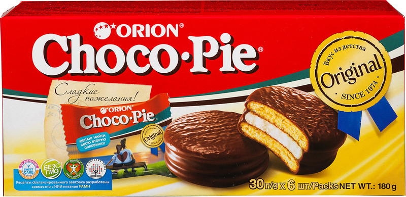 Пирожное Orion Choco Pie в глазури с обогащающей добавкой, 6x30г — фото 3