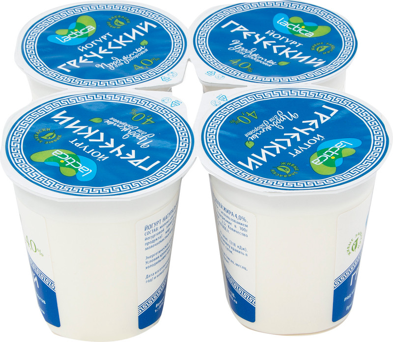 Йогурт Lactica греческий натуральный 4%, 120г — фото 1