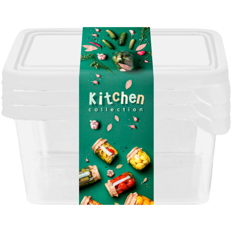Набор контейнеров Plast Team Kitchen Collection Frozen для заморозки, 3х450мл