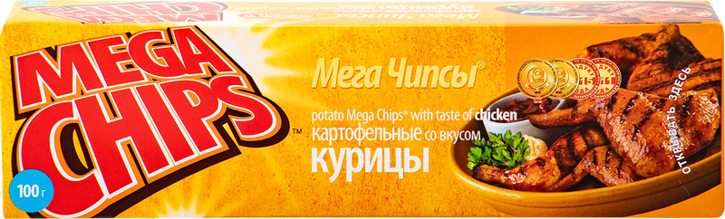 Чипсы картофельные Mega Chips со вкусом курицы, 100г — фото 2