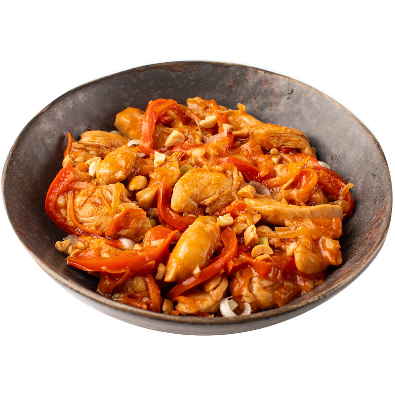 Курица в китайском соусе с луком порей и арахисом — фото 1