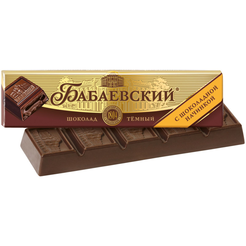 Батончик шоколадный Бабаевский с шоколадной начинкой, 50г — фото 1