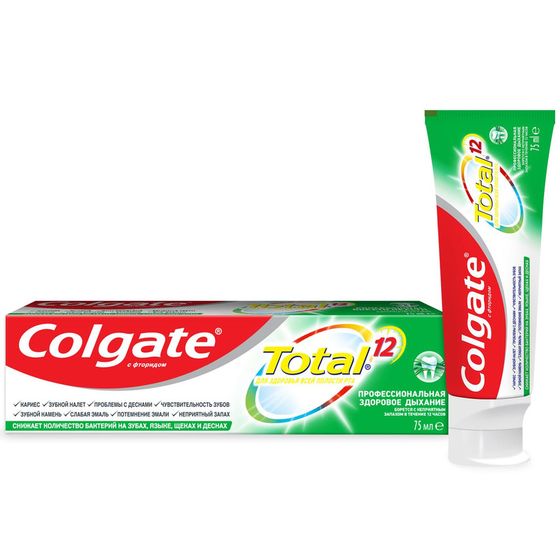 Зубная паста Colgate Total 12 Pro здоровое дыхание, 75мл