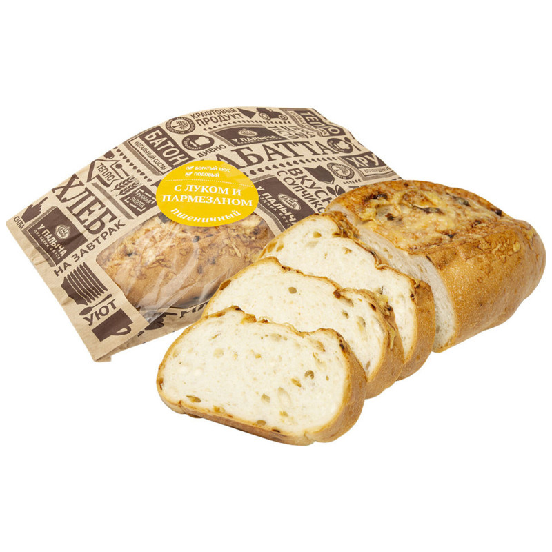 Хлеб У Палыча пшеничный с луком и Пармезаном, 350г