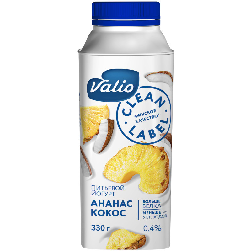 Йогурт Viola питьевой с ананасом и кокосом 0.4%, 330мл — фото 4