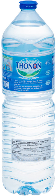 Вода Thonon минеральная природная питьевая столовая негазированная, 1.5л