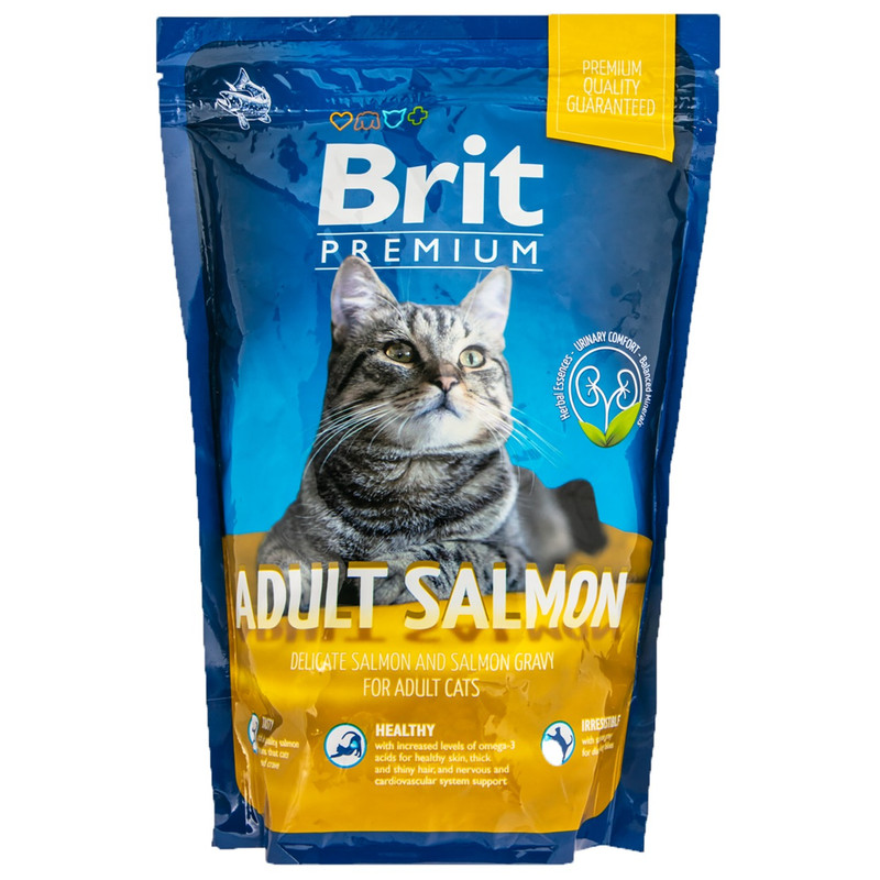 Корм сухой Brit Premium лосось для взрослых кошек, 3кг