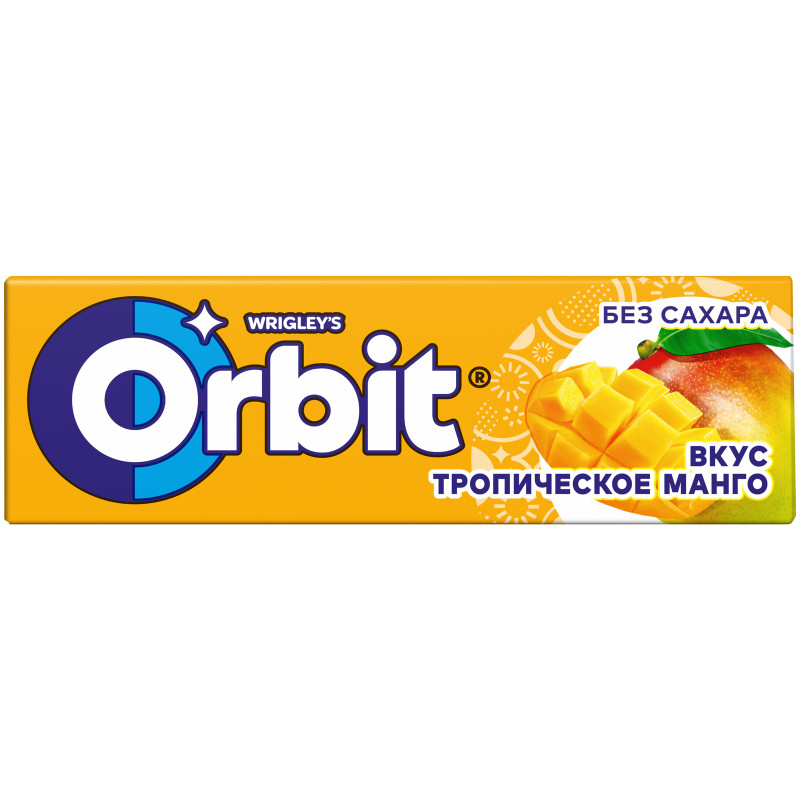 Жевательная резинка Orbit Тропическое манго без сахара, 13.6г — фото 1