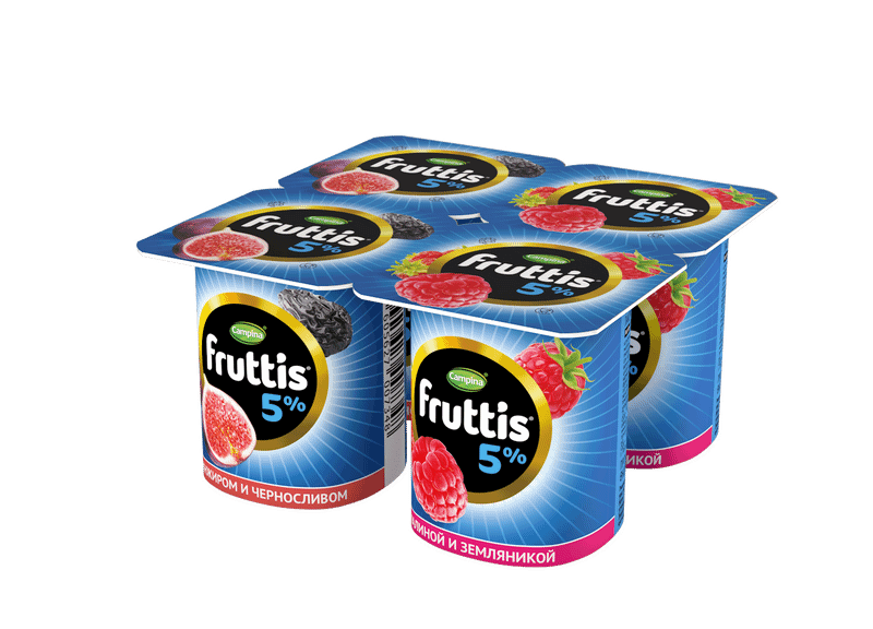 Продукт йогуртный Fruttis инжир-чернослив-малина-земляника 5%, 115г