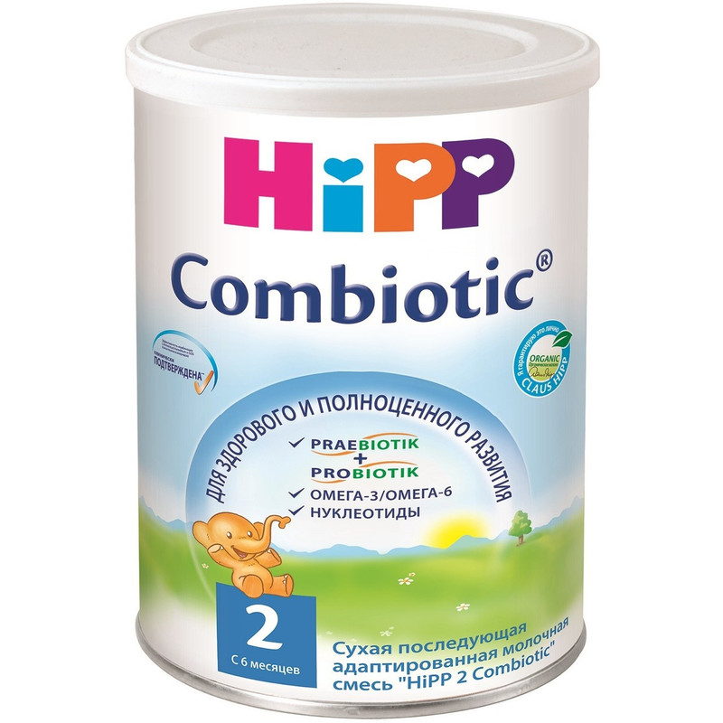 Смесь HiPP Combiotic 2 молочная с 6 месяцев, 350г