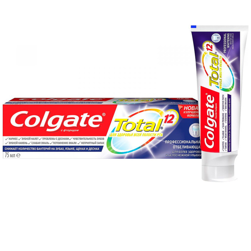 Зубная паста Colgate Total 12 Профессиональное отбеливание, 100мл — фото 2