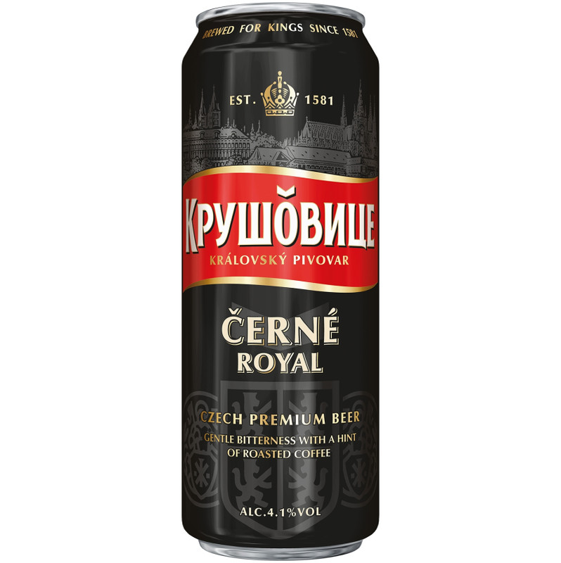 Пиво Крушовице Черне тёмное 4.1%, 450мл