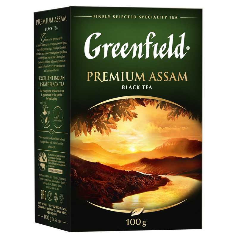 Чай Greenfield Премиум Ассам чёрный индийский, 100г — фото 2