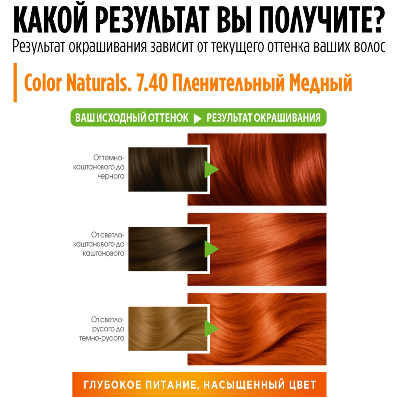 Краска для волос Garnier Color Naturals пленительный медный 7.40 — фото 4