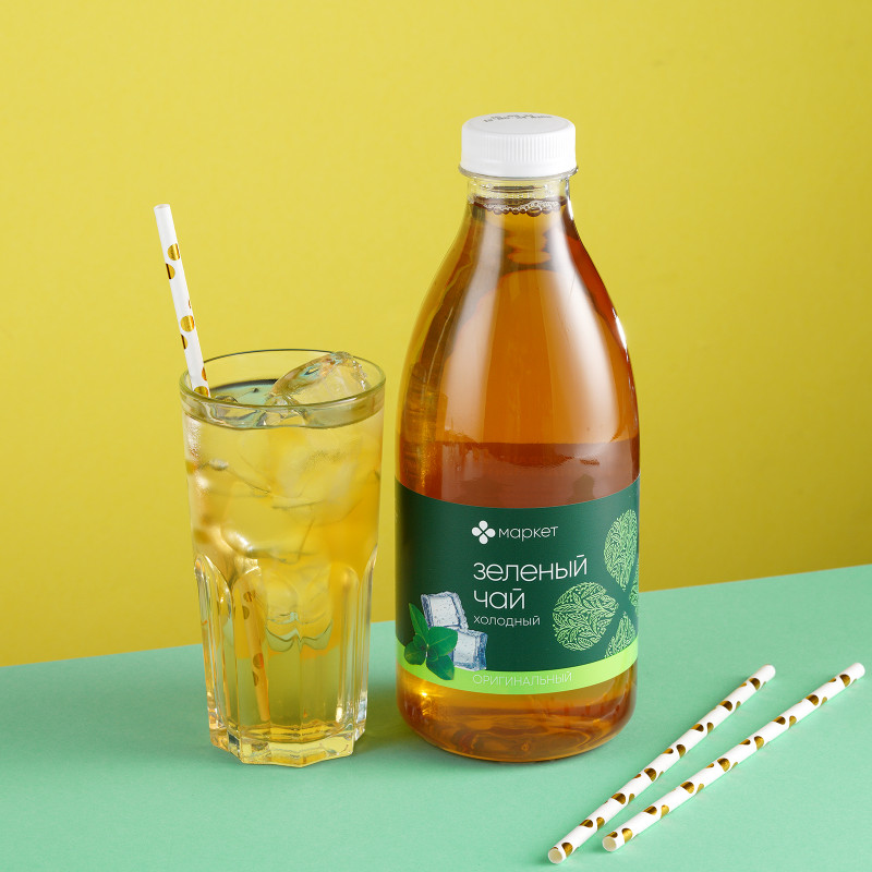 Чай холодный зелёный безалкогольный негазированный Маркет, 1л — фото 1
