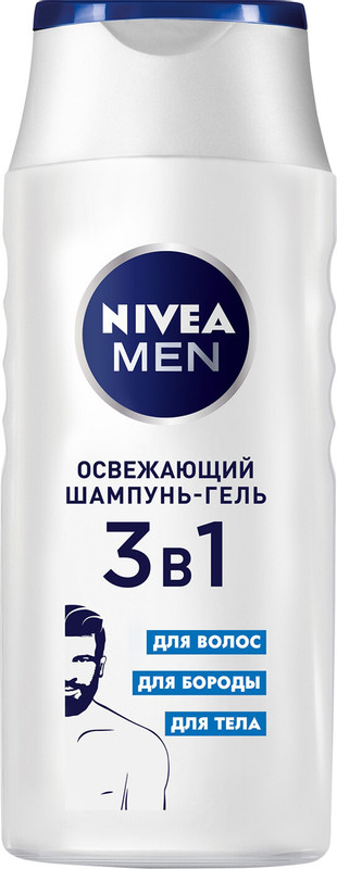Гель-шампунь Nivea Men 3в1, 250мл