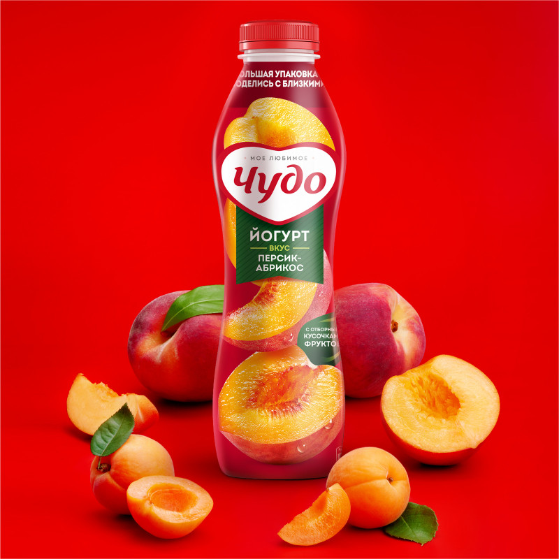 Йогурт фруктовый Чудо персик-абрикос 1.9%, 680мл — фото 5