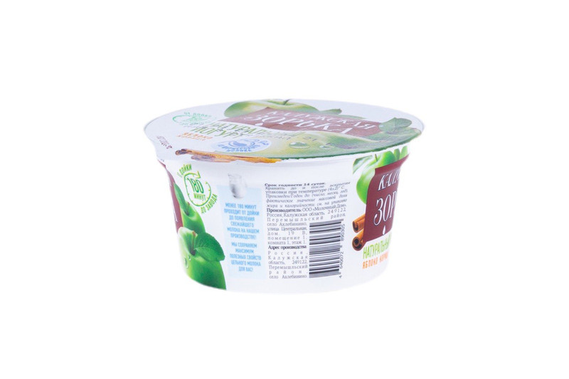 Йогурт Калужская Зорька из цельного молока с наполнителем ​яблоко-корица 3.2-4%, 125г — фото 2