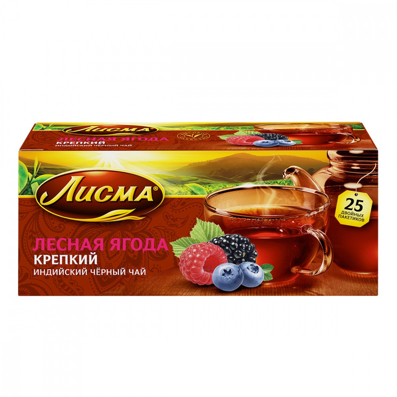 Чай Лисма лесная ягода в пакетиках, 25х1.5г