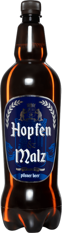 Пиво Hopfen&Malz Вейс светлое фильтрованное 4%, 1.35л