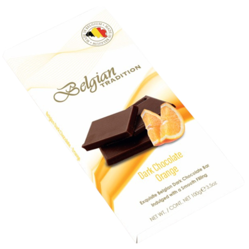 Шоколад тёмный Belgian Tradition с цедрой апельсина, 100г