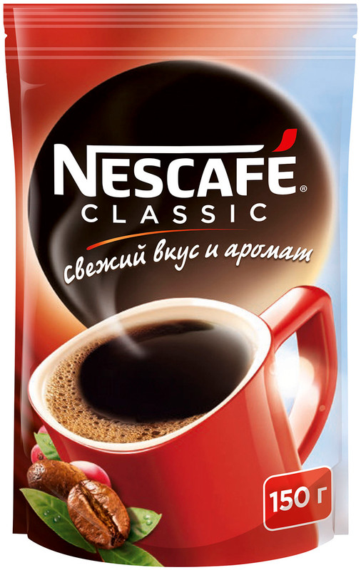 Кофе Nescafé Classic натуральный растворимый гранулированный, 150г