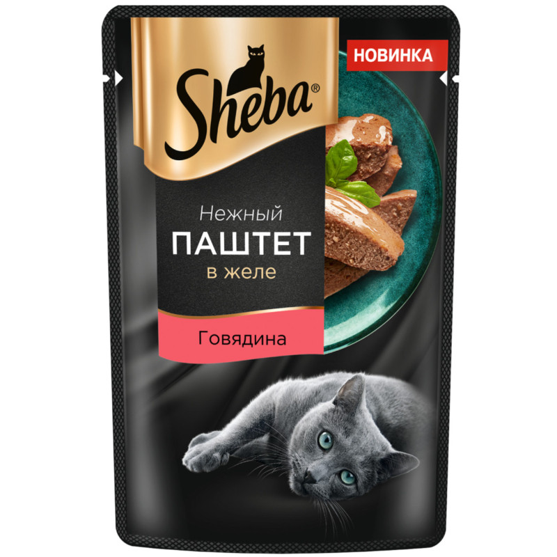 Влажный корм Sheba для кошек паштет с говядиной, 75г