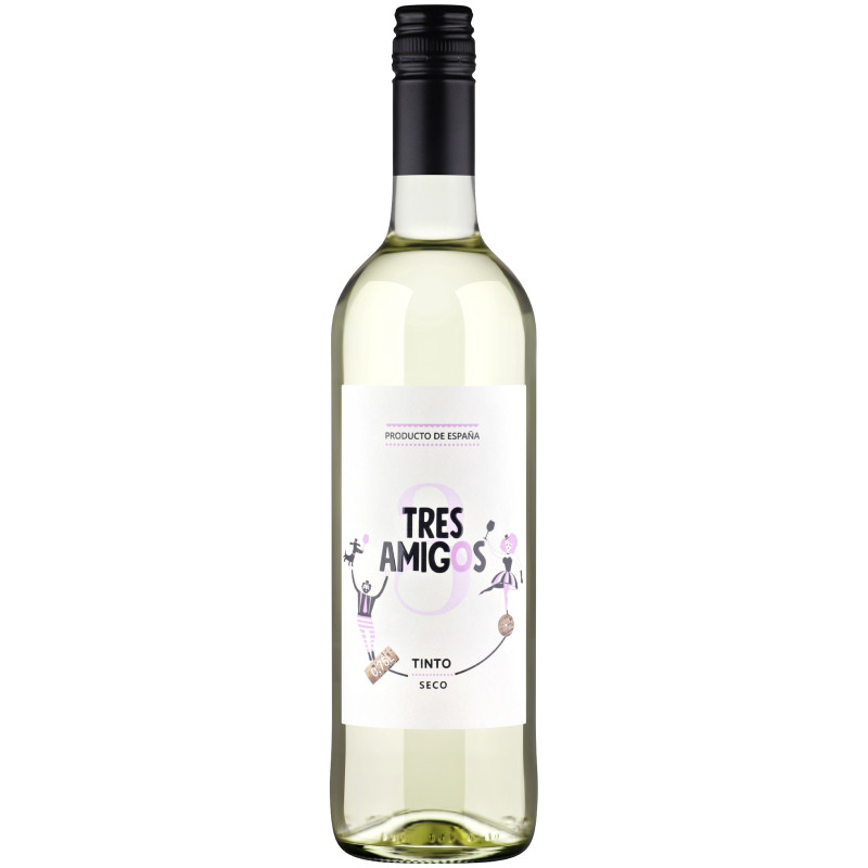 Вино Tres Amigos сортовое ординарное белое сухое 11%, 750мл