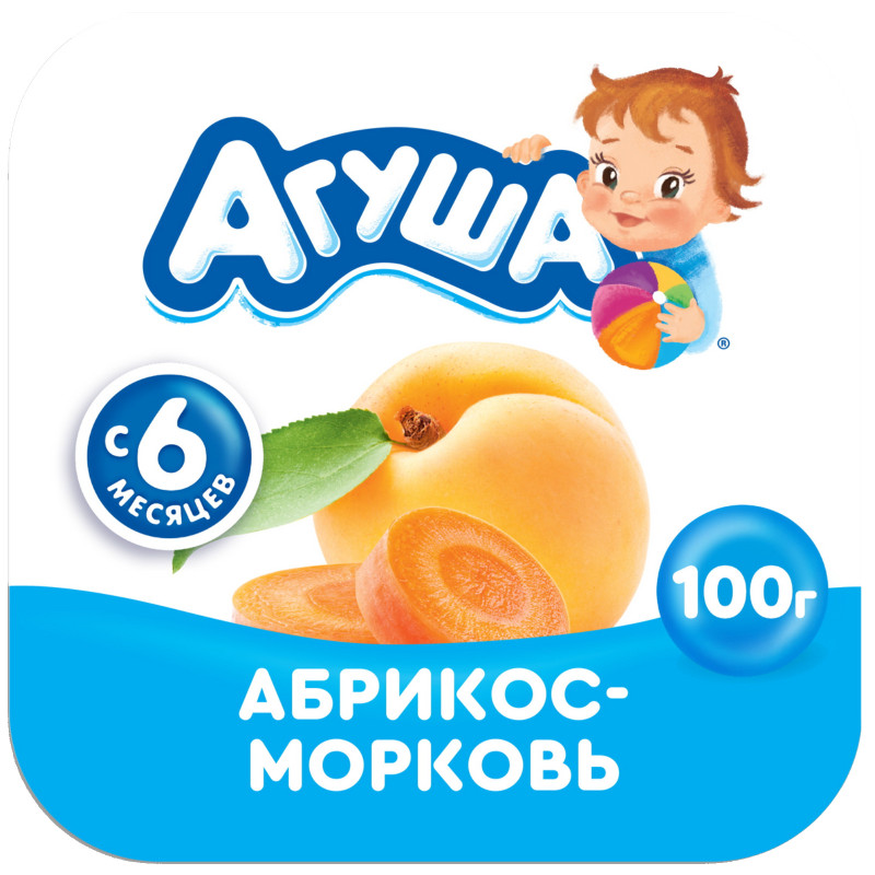 Творог фруктовый Агуша Абрикос-Морковь 3.9% с 6 месяцев, 100г